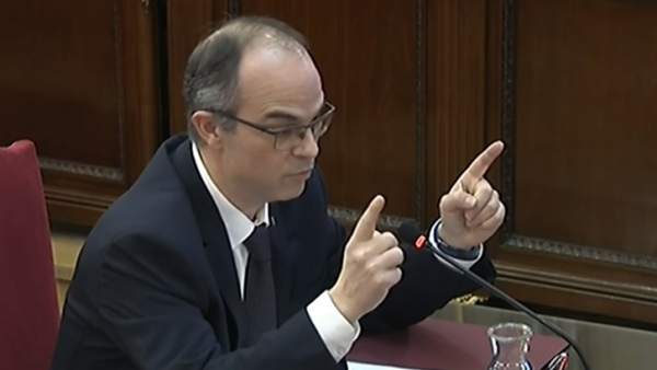 Imagen de archivo del interrogatorio a Jordi Turull en el juicio por el 'procés'. Imagen de archivo del interrogatorio a Jordi Turull en el juicio por el 'procés'.
