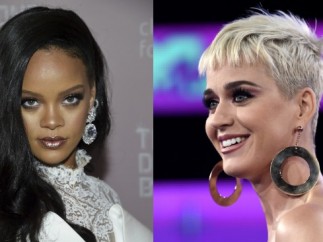 las cantantes Rihanna y Katy Perry