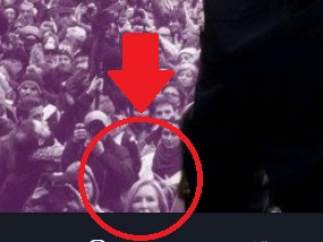 La imagen de Carmen Lomana, en el cartel de Podemos