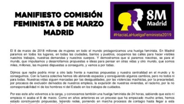 Manifiesto del 8-M Manifiesto del 8-M