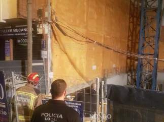 Derrumbe de un muro en Sevilla