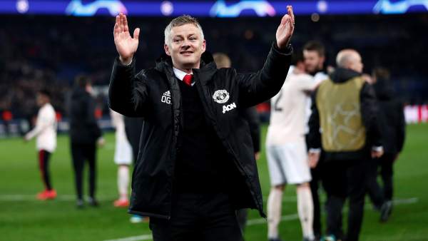 Solskjaer, entrenador del Manchester United, celebra la eliminación del PSG en la Champions (Foto: EFE).