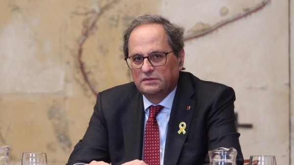 El 'president' de la Generalitat, Quim Torra, comparece junto al vicepresidente de la Generalitat El 'president' de la Generalitat, Quim Torra, comparece junto al vicepresidente de la Generalitat