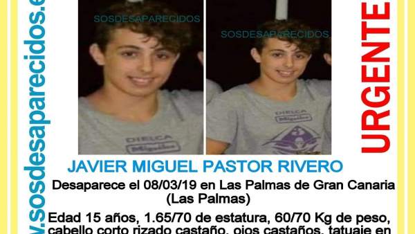 Buscan a un menor de 15 años desaparecido hace dos días en Las Palmas de Gran Ca Buscan a un menor de 15 años desaparecido hace dos días en Las Palmas de Gran Ca
