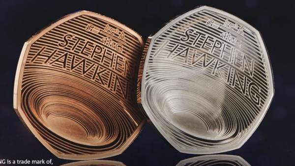 Moneda conmemorativa de Stephen Hawking Moneda conmemorativa de Stephen Hawking
