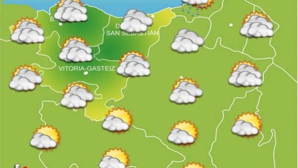 Previsiones meteorológicas del País Vasco para mañana, día 14 Previsiones meteorológicas del País Vasco para mañana, día 14