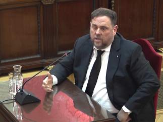 Oriol Junqueras en la declaración del juicio del "procés".