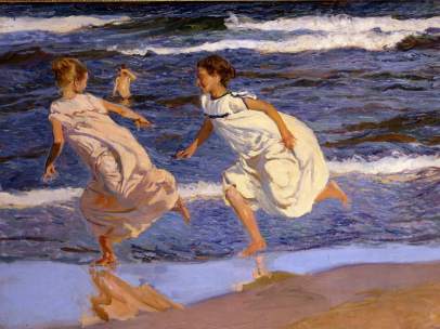 Joaquín Sorolla, Corriendo por la playa (Running along the Beach, Valencia, 1908)