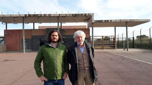 Antón Sánchez y Xosé Manuel Beiras, en la cárcel de Llenoders Antón Sánchez y Xosé Manuel Beiras, en la cárcel de Llenoders