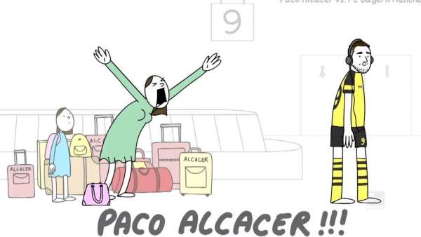 Escena de animación de Paco Alcácer en el vídeo (Foto: Bundesliga).