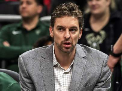 Pau Gasol, en la grada