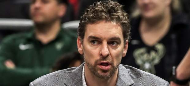Pau Gasol, en la grada