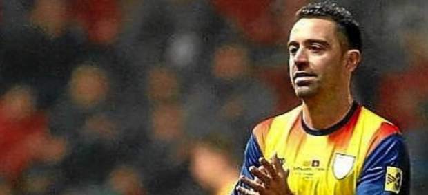 Xavi Hernández, con la selección catalana