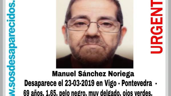 Denuncian la desaparición en Vigo de un hombre de 69 años, que falta de su domic Denuncian la desaparición en Vigo de un hombre de 69 años, que falta de su domic