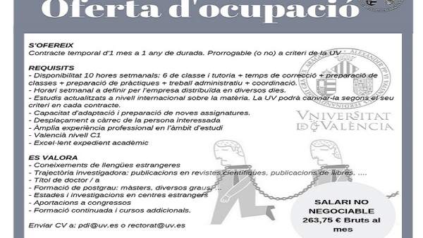 Els associats de la UV denuncien en una campanya els "contractes precaris" Els associats de la UV denuncien en una campanya els "contractes precaris"