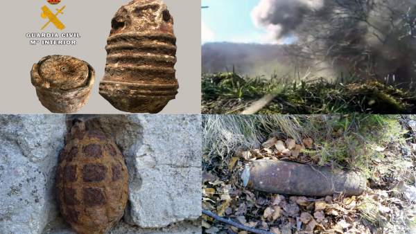 La Guardia Civil destruye tres granadas de mano y un proyectil de artillería de La Guardia Civil destruye tres granadas de mano y un proyectil de artillería de