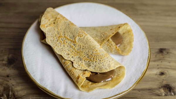 Crepes de avena sin huevo y con chocolate Crepes de avena sin huevo y con chocolate