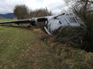 Avión militar accidentado en Jaca
