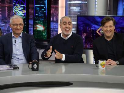 Javier Sardá, Carlos Latre y Jorge Salvador, en 'El hormiguero'.