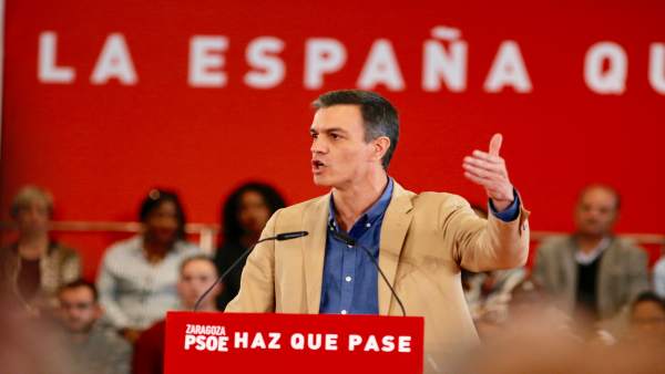 Mitin del PSOE-Aragón con la intervención del Presidente del Gobierno, Pedro Sán Mitin del PSOE-Aragón con la intervención del Presidente del Gobierno, Pedro Sán