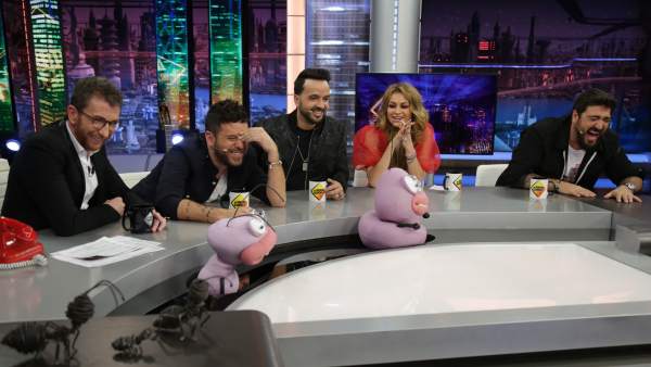 Pablo López, Luis Fonsi, Paulina Rubio y Antonio Orozco, en 'El hormiguero'. Pablo López, Luis Fonsi, Paulina Rubio y Antonio Orozco, en 'El hormiguero'.