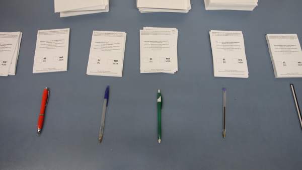 Papeletas de votaciones del referéndum del 1-O. Papeletas de votaciones del referéndum del 1-O.