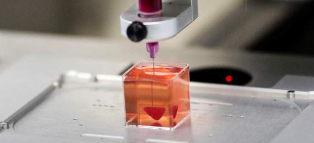 Corazón impreso en 3D mediante tejido humano.