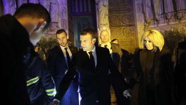 Macron, en el incendio de Notre Dame Macron, en el incendio de Notre Dame