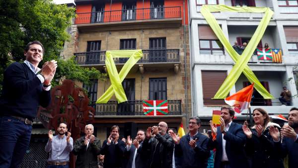 Albert Rivera, en el mitin electoral en Rentería Albert Rivera, en el mitin electoral en Rentería