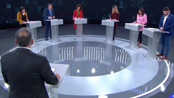 Los seis debatientes en TVE Los seis debatientes en TVE