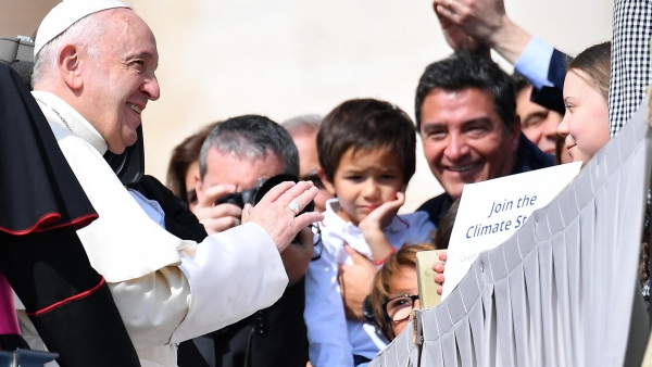 Greta Thunberg y el papa Francisco Greta Thunberg y el papa Francisco