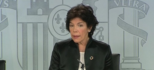 Isabel Celaá, la ministra portavoz del Gobierno, durante una rueda de prensa posterior a un Consejo de Ministros.