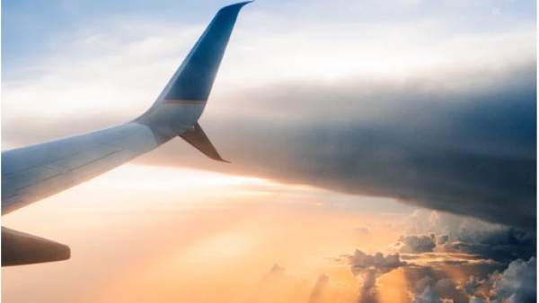 Sunset in an airplane Sunset in an airplane