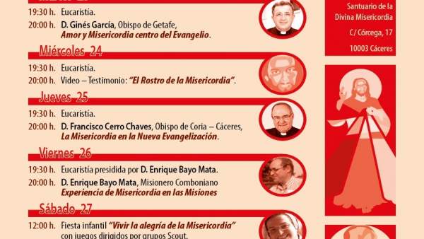 +++PARA FINDE+++ Tres Obispos Estarán Presentes En La Semana De La Divina Misericordia En Cáceres +++PARA FINDE+++ Tres Obispos Estarán Presentes En La Semana De La Divina Misericordia En Cáceres