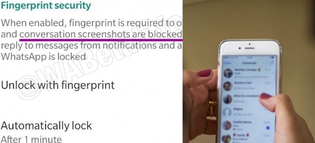Bloqueo de capturas de pantalla en Whatsapp