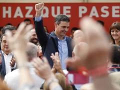 Pedro Sánchez en un mitin en San Sebastián