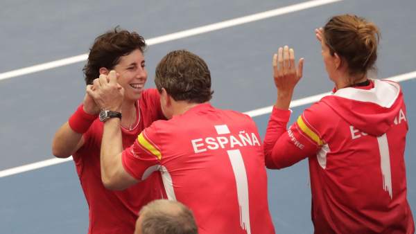 Carla Suárez con España Fed Cup Carla Suárez con España Fed Cup
