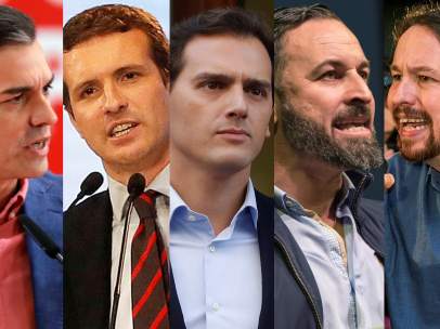 Sánchez, Casado, Rivera, Abascal e Iglesias