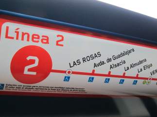 Cartel de la línea 2 de Metro