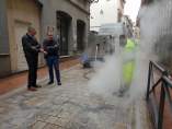 Granada.- S.Santa.- El dispositivo especial de limpieza retira mil kilos de cera, un siete por ciento más que en 2018