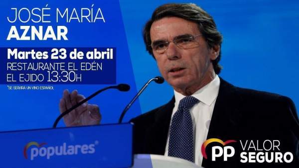 Almería.-28A.-El expresidente José María Aznar participa este martes en un acto de campaña arropado por la candidatura Almería.-28A.-El expresidente José María Aznar participa este martes en un acto de campaña arropado por la candidatura