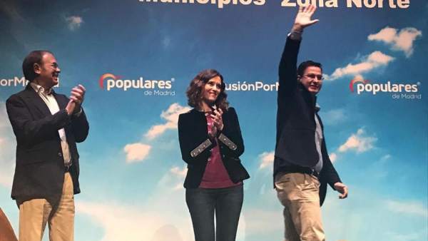 García-Escudero y Díaz Ayuso arropan a García Yuste en su proclamación como candidato en febrero. García-Escudero y Díaz Ayuso arropan a García Yuste en su proclamación como candidato en febrero.
