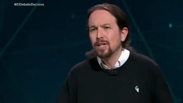Iglesias, durante el debate Iglesias, durante el debate