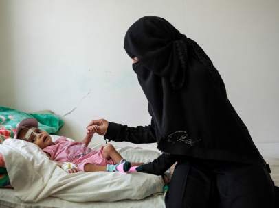 Pacientes en el hospital de Taiz.