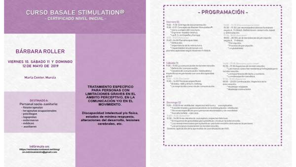 Un curso formará en Murcia a profesionales para tratar con Estimulación Basal a pacientes con limitaciones graves Un curso formará en Murcia a profesionales para tratar con Estimulación Basal a pacientes con limitaciones graves