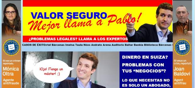 La web 'valorseguro.org', creada por Compromís, recoge los casos de corrupción del PP.