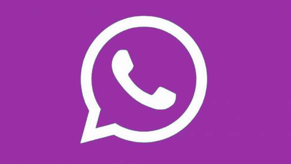 Logo de WhatsApp de color morado. Logo de WhatsApp de color morado.