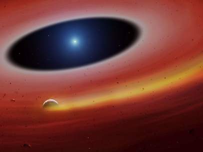 Un planeta orbitando una enana blanca