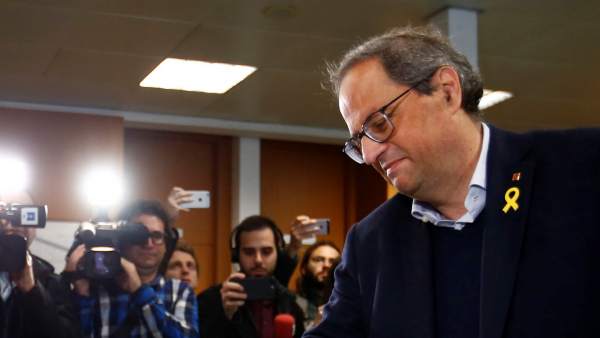 Quim Torra, votando el 28-A. Quim Torra, votando el 28-A.