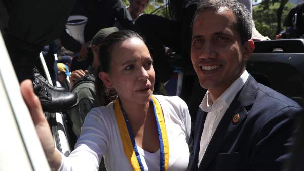 Juan Guaidó y la líder opositora María Corina Machado Parisca Juan Guaidó y la líder opositora María Corina Machado Parisca